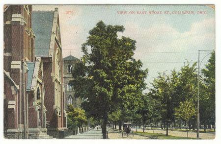 Postcard of View on East Broad Street, Columbus, Ohio 1909