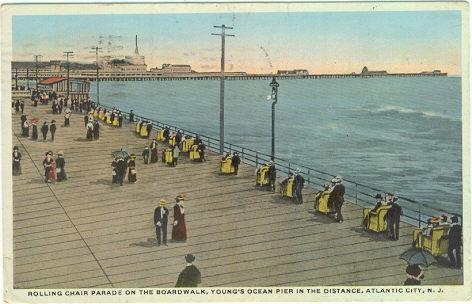 Postcard of Rolling Chair Parade Atlantic City, New Jersey 1915