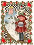 Victorian Valentine Card with Little Girl