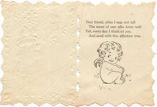Victorian Valentine Card with Little Girl