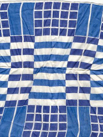 Blue Square Geometric Handkerchief