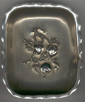 Pairpoint Silver Plate Footed Dish with Apples