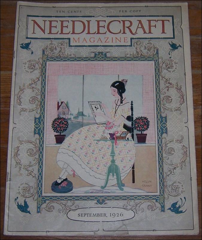 Needlecraft Magazine September 1926 Cover by Helen Grant Embroideries and Salad