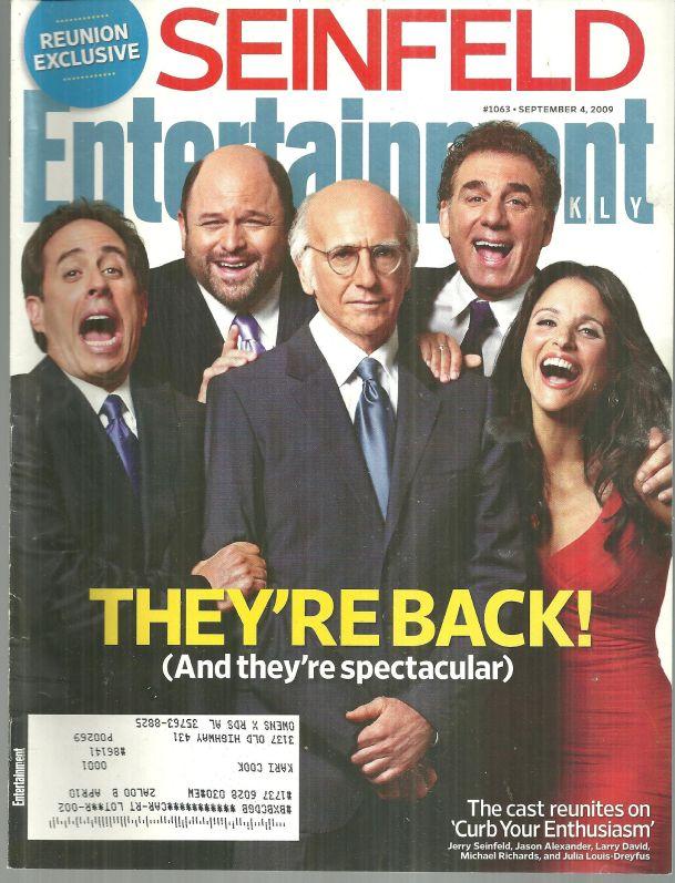 Entertainment Weekly Magazine September 4, 2009 Seinfield Cast Reunion Cover