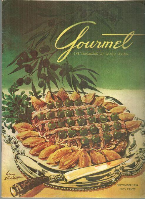 Gourmet Magazine September 1954 Around the World by Clipper and Cake Decorating