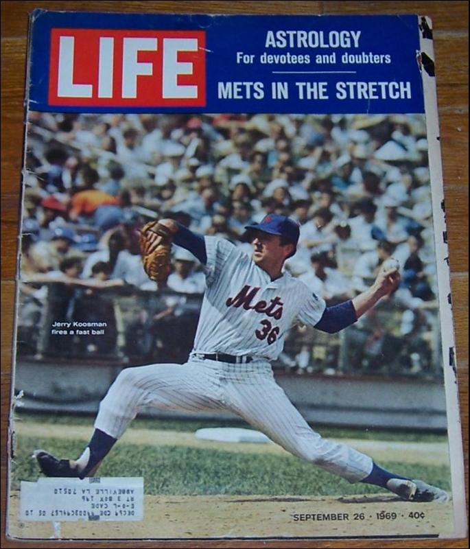 Life Magazine September 26, 1969 Jerry Koosman Fires a Fast Ball for the Mets