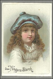 Victorian Trade Card for Niagara Starch with Beautiful Girl