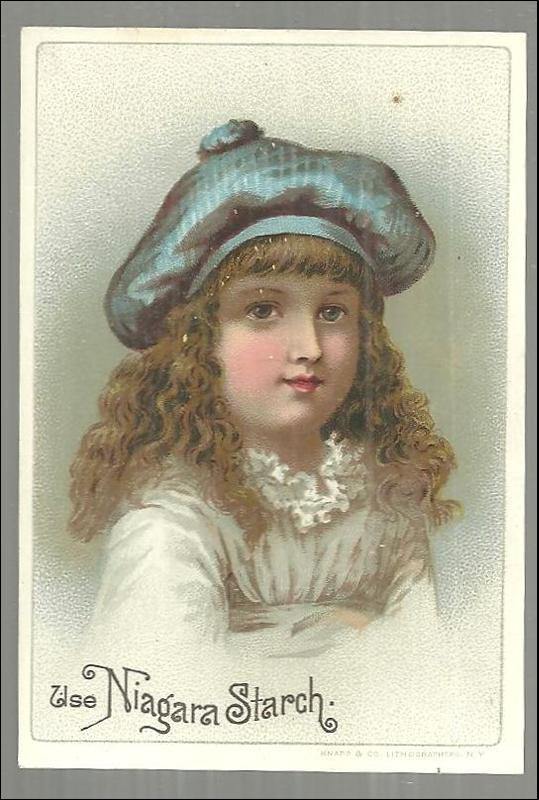 Victorian Trade Card for Niagara Starch with Beautiful Girl
