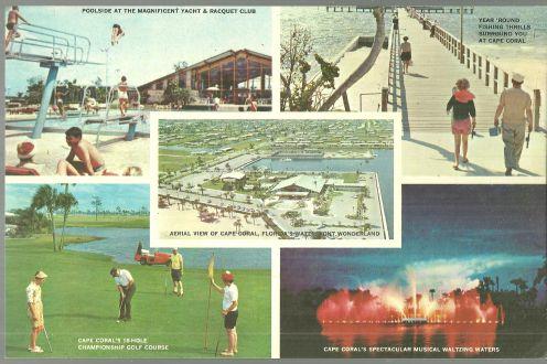 Oversize Postcard of Cape Coral, Florida Multiple Views including Aerial View