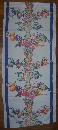 Vintage Printed Runner with Fruit and Vegetable Design with Blue Border