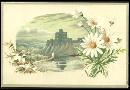 Victorian Trade Card For Lion Coffee with Castle Surrounded by Daises