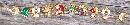 Christmas Bracelet, Enameled Charms on Gold Tone Chain with Gold Beads