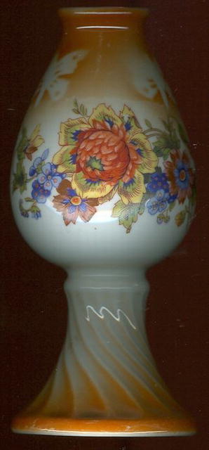 Made in Germany Orange Lustre Floral Vase