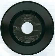 Brook Benton Too Late to Turn Back Now 45RPM Record
