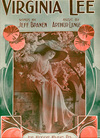 Virginia Lee 1915 Sheet Music E H Pfeiffer Cover