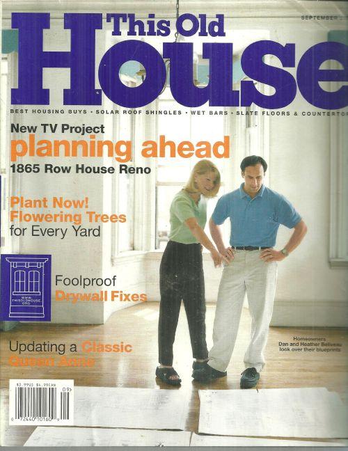 This Old House Magazine September 2000 1865 Row House in Reno on the Cover