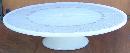 Anchor Hocking Milk Gass Pedestal Cake Plate With Gold Fluer de Lis Design