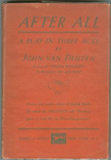 After All, A Play by John Van Druten 1931 1st ed DJ