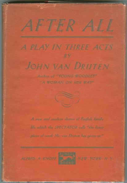 After All, A Play by John Van Druten 1931 1st ed DJ