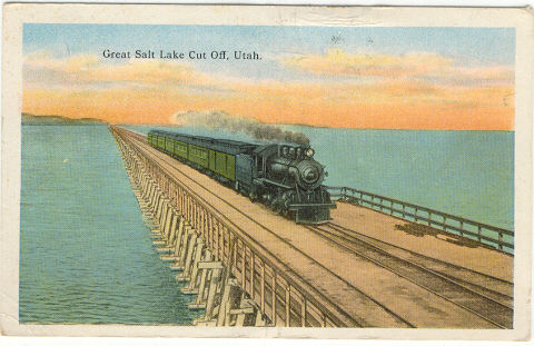 Great Salt Lake City Cut Off, Utah 1921 Postcard