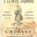 Victorian Trade Card Chicoree Extra Marque a la Belle Jardiniere C. Beriot Lilie