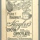 Victorian Trade Card for Huyler's Cocoa Chocolate with Little Girl Doing Chores