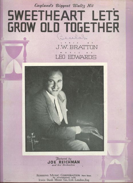 Sweetheart Let's Grow Old Together 1936 Sheet Music