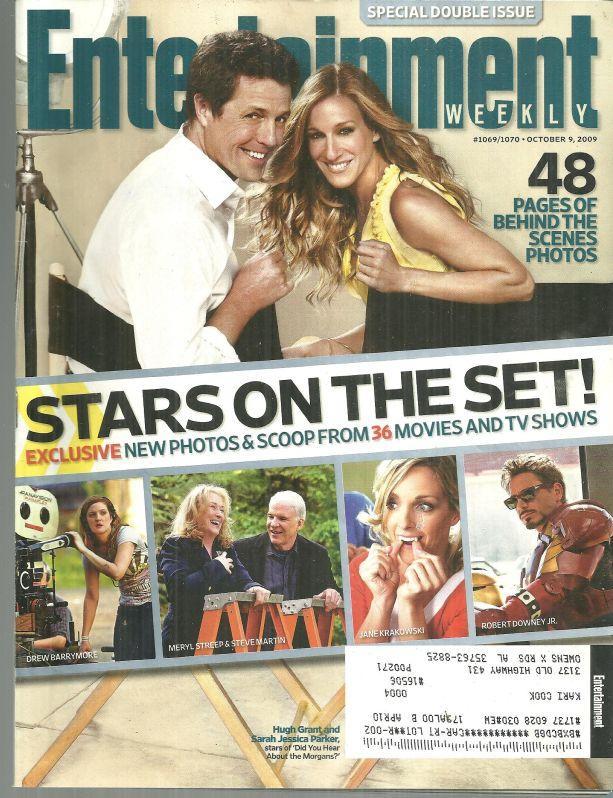 Entertainment Weekly Magazine October 9, 2009 Stars on the Set on the Cover