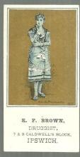 Victorian Trade Card for E. F. Brown Druggist Ipswich, MA w/Maude Branscombe