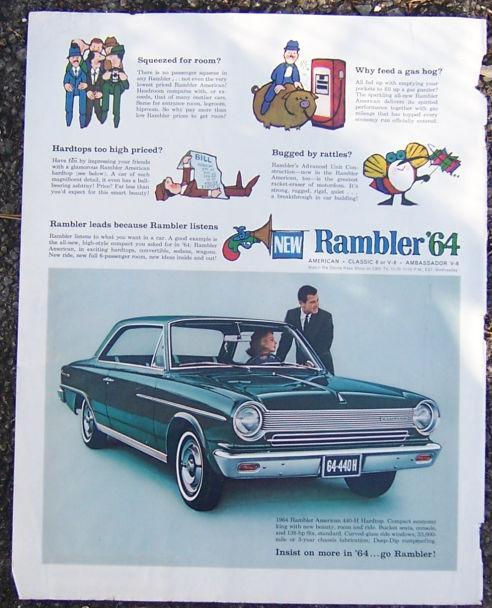 1964 Rambler Saturday Evening Post Magazine Color Advertisement