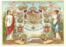 Vintage M. Valle Y Ca Habana Cigar Label with Gold