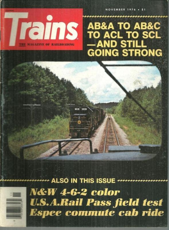 Trains Magazine November 1976 SCL Train 330 on cover