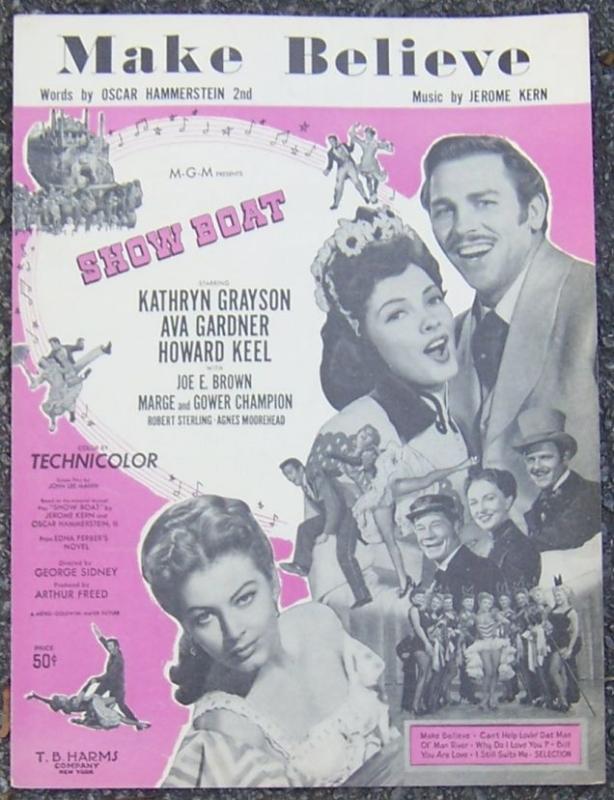 Make Believe From Show Boat Starring Kathryn Grayson 1927 Sheet Music