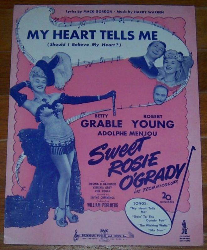 My Heart Tells Me From Sweet Rosie O'Grady Starring Betty Grable 1943 Music