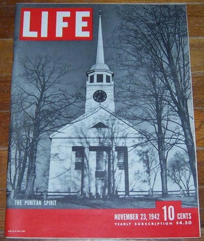 Life Magazine November 23, 1942 The Puritan Spirit on cover/Abner Dean/Midway