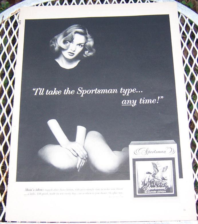 1956 Sportsman Shaving Lotion Life Magazine Advertisement