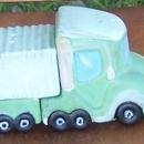 Vintage Green Truck Pottery Salt and Pepper Shakers