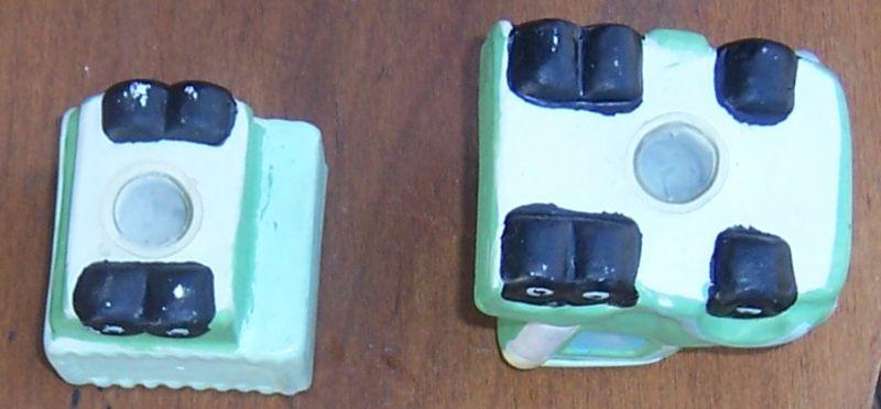 Vintage Green Truck Pottery Salt and Pepper Shakers