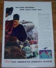 1941 Pan American Airways Life Magazine Color Advertisement Latin America
