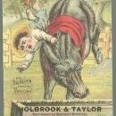 Victorian Trade Card Holbrook and Taylor Boots and Shoes with Boy and Horse