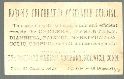 Victorian Trade Card for Eaton's Celebrated Vegetable Cordial with Boy and Girl