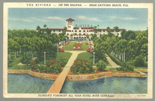 Postcard of The Riviera on the Halifax Near Daytona Beach, Florida