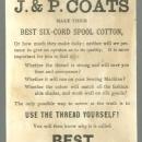 Victorian Trade Card for J & P Coats' Thread with Boy and Girl Chasing Hens