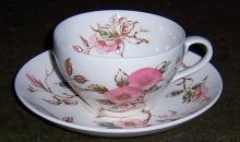 Vintage Nasco China Springtime Pattern Pink Flowers Made in Japan Cup and Saucer
