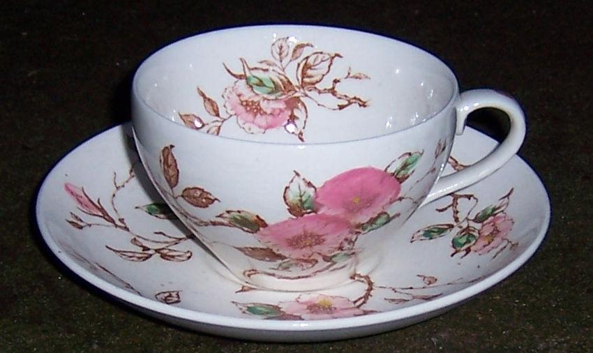 Vintage Nasco China Springtime Pattern Pink Flowers Made in Japan Cup and Saucer