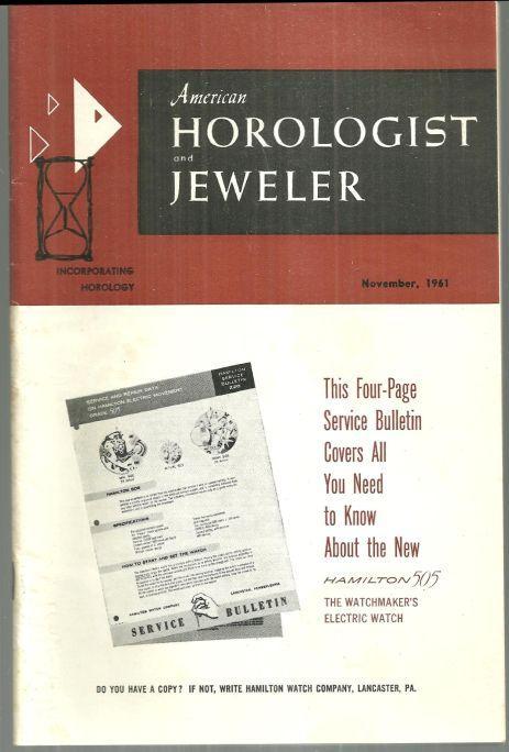 American Horologist and Jeweler Magazine November 1961 Wells Catheral Clock