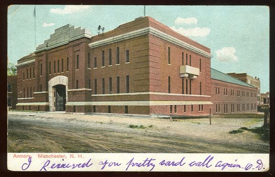 Armory, Manchester, New Hampshire 1908 Postcard