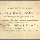 Victorian Trade Card for Capital Coffee With Snowy House and Holly
