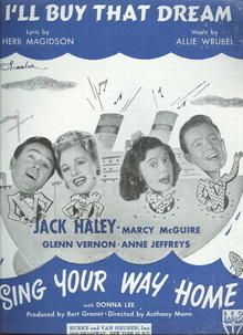 I'll Buy That Dream Jack Haley Musical 1945 Sheet Music