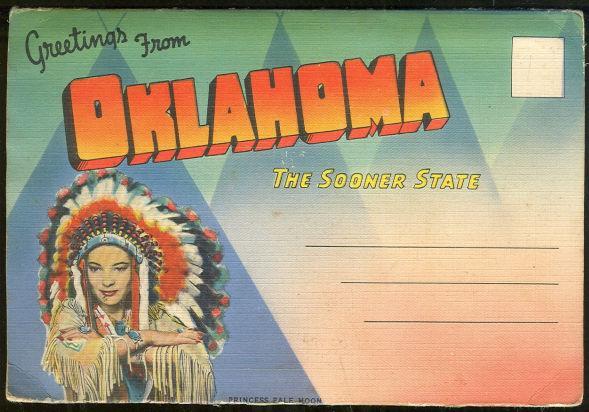 Souvenir Postcard Folder From Oklahoma The Sooner State 18 Color Views